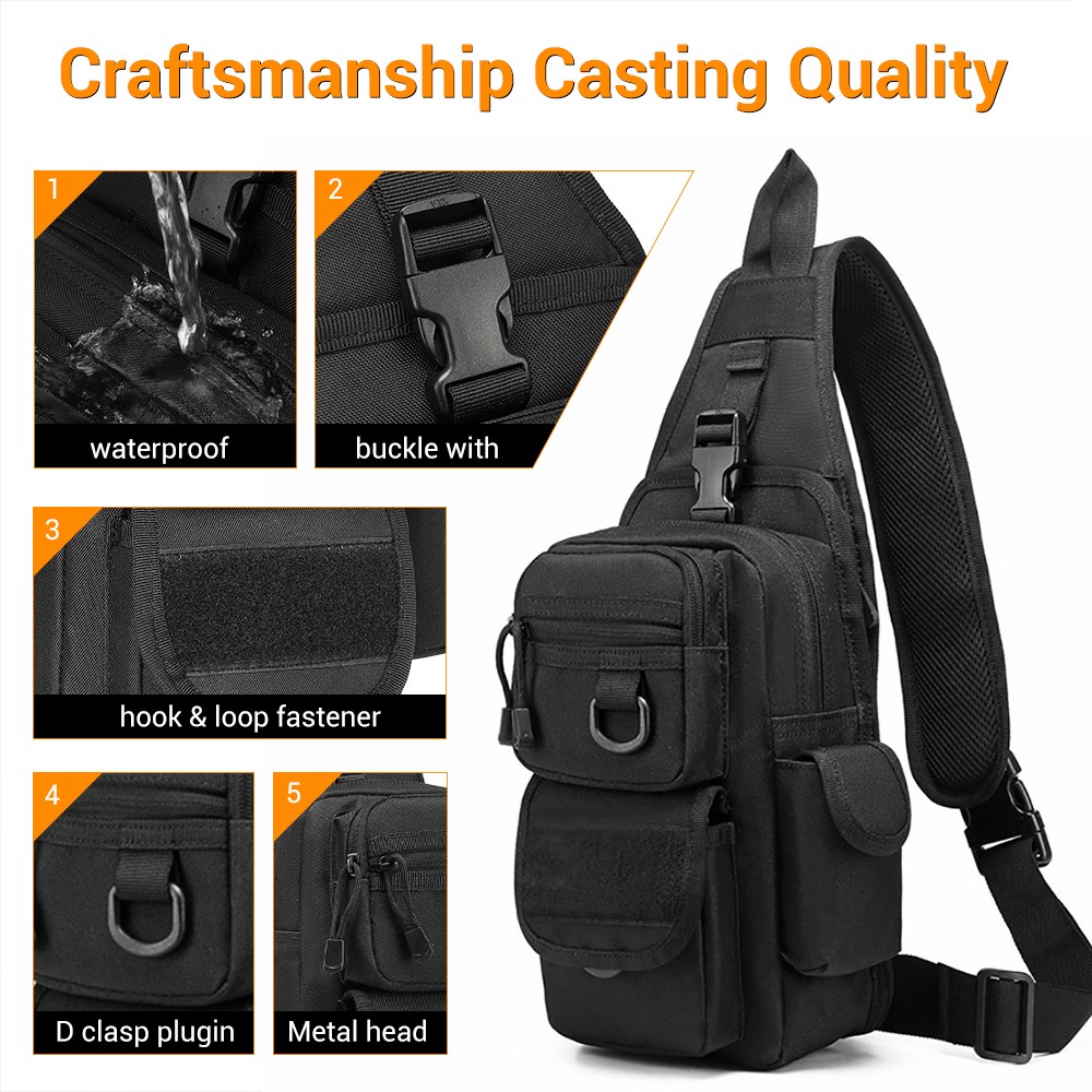 ยุทธวิธีปืนพกกระเป๋าปกปิดปืนพก - Edc Concealed Carry Sling Bag บทวิจารณ์และราคา