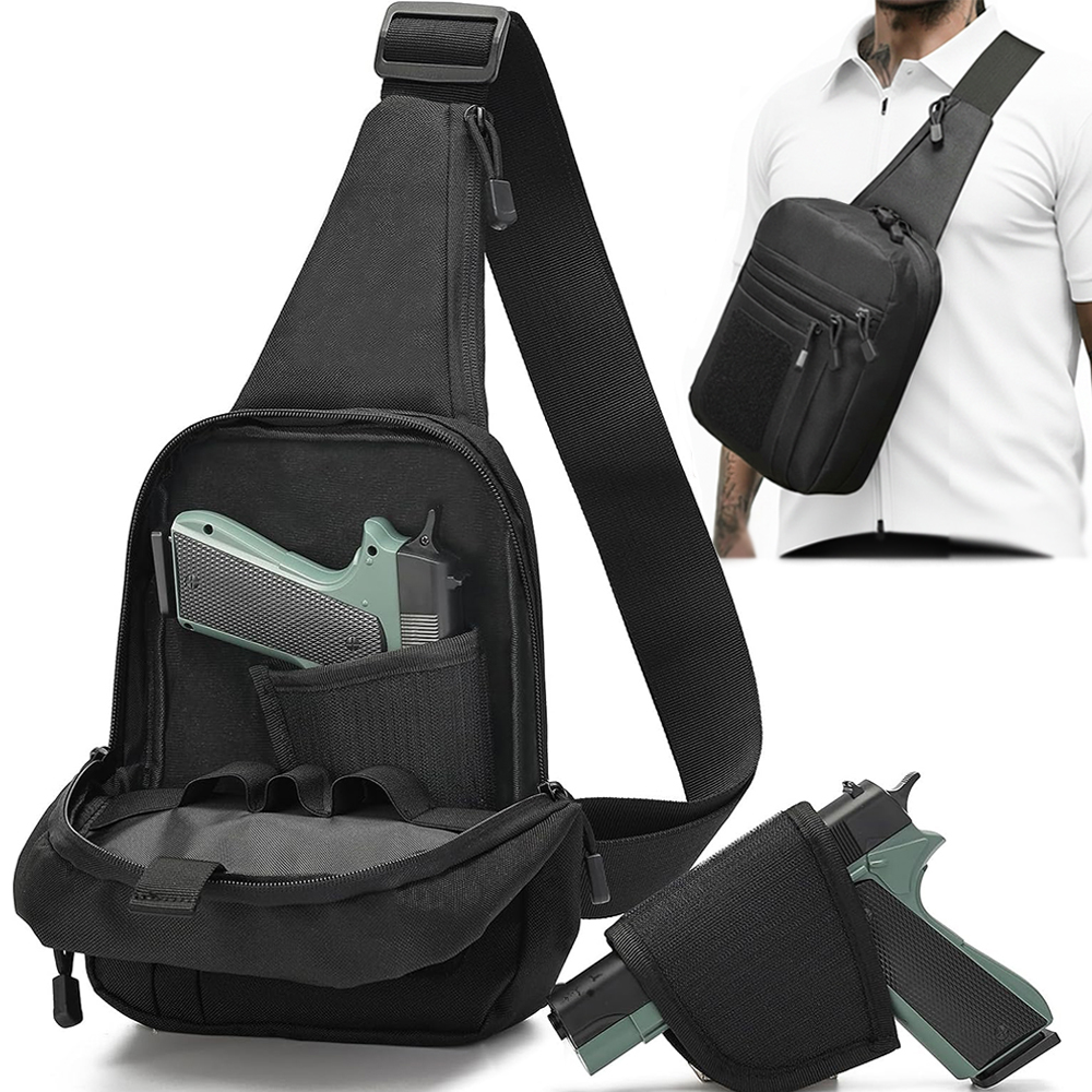 กระเป๋าปืนพกยุทธวิธี ซองปืนพกแ - Edc Concealed Carry Sling Bag บทวิจารณ์และราคา