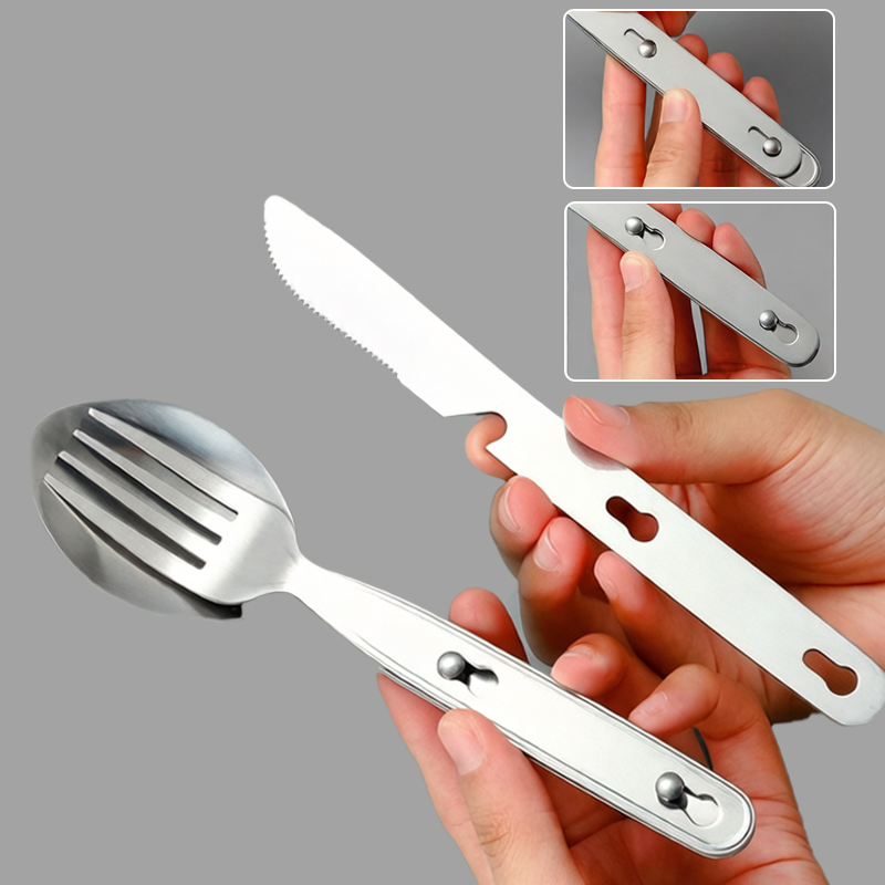 3 ชิ้น/เซ็ตช้อนส้อมพับได้ 304  - Edc Everyday Carry Knives บทวิจารณ์และราคา