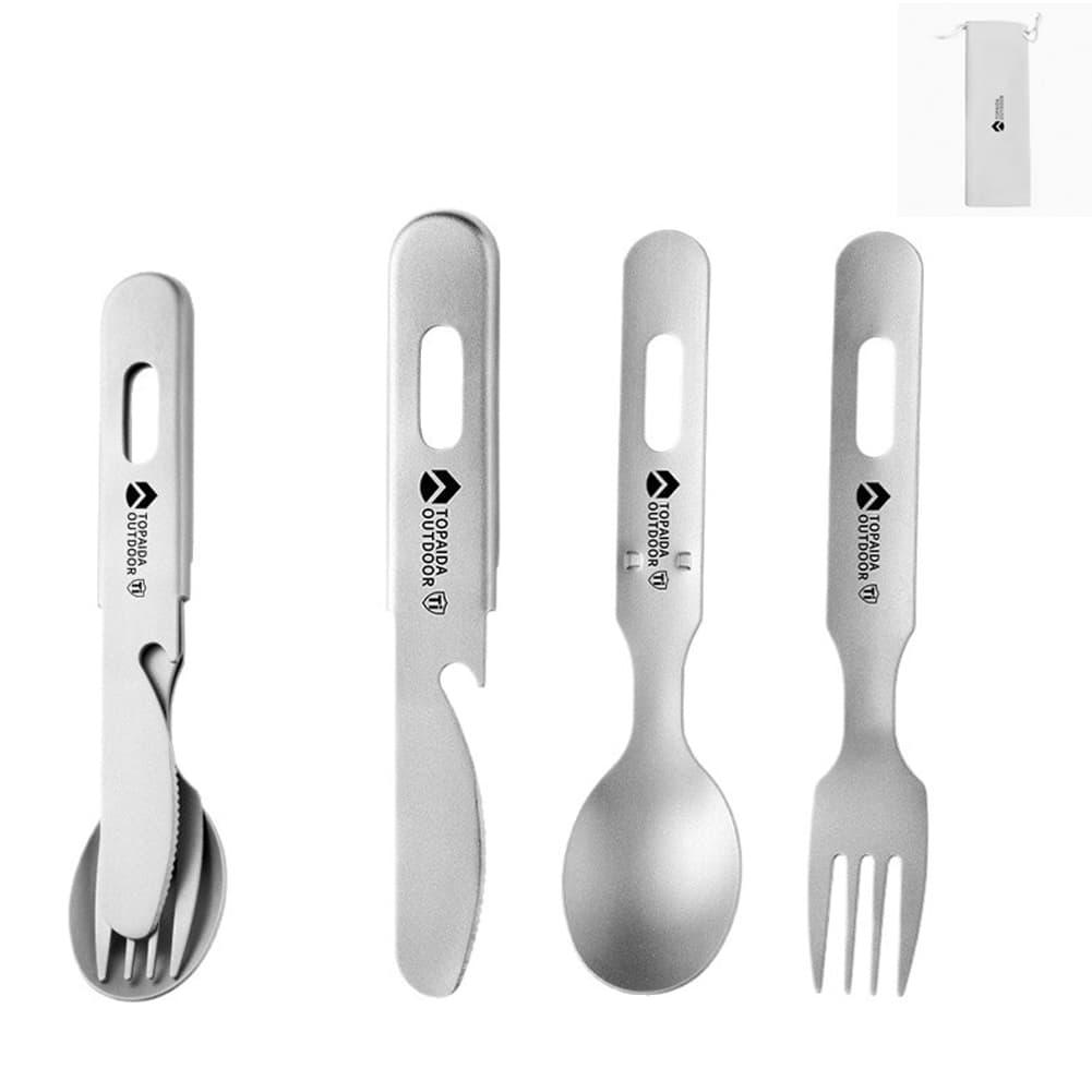 ชุดช้อนส้อมมีดไทเทเนียม 3-in-1 - Edc Everyday Carry Knives บทวิจารณ์และราคา